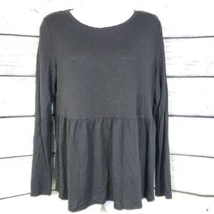 Maurices 24/7 Women’s Black Long Sleeve Peplum Top Size M